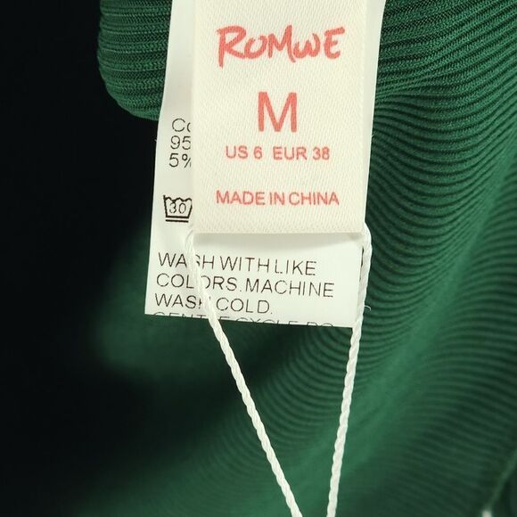 NWT Romwe Medium Green Crop Top with Snap Buttons - Picture 4 of 8